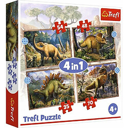 trefl puzzle 34383 dinosaures intéressants 4en1 207pcs multicolore 