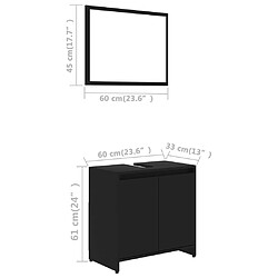 vidaXL Ensemble de meubles de salle de bain Noir Aggloméré pas cher