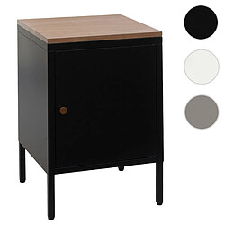 Mendler Table de chevet HWC-L84, armoire de chevet Commode Table d'appoint, métal 63x40x40cm, mélaminé ~ noir