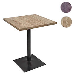 Mendler Table de bistrot HWC-H10, table de bar, gastronomie industrielle bois d'orme certifié MVG 76x60x60cm ~ brun clair