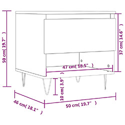 vidaXL Tables basses 2 pcs chêne fumé 50x46x50 cm bois d'ingénierie pas cher