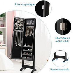 Helloshop26 Armoire à bijoux sur pied avec miroir coffre à bijoux armoire de rangement cosmétiques 3 positions réglables noir 20_0005430 pas cher