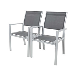 Habitat Et Jardin Fauteuil jardin Alu/Textilène Tropic - Phoenix - Gris foncé - Lot de 2 