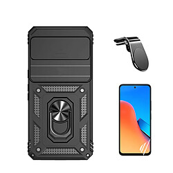 Kit Film de Hydrogel Étui Complète Devant + Coque Magnetic Military Defender Slide Window Anti-Impact + SuppOrt Magnétique L Safe Driving Voiture Phonecare pour Google Pixel 8 - Noir