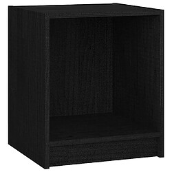 Maison Chic Lot de 2 Tables de chevet,Table de nuit,Table d'appoint pour salon Noir 35,5x33,5x41,5cm Bois de pin massif -MN45555 pas cher