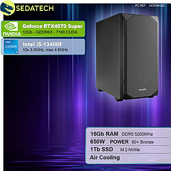 Sedatech PC Gamer Silent Silent • Intel i5-13400F • RTX4070 Super • 16Go DDR5 • 1To SSD M.2 • sans OS