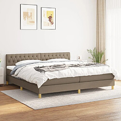 vidaXL Sommier à lattes de lit avec matelas Taupe 200x200 cm Tissu