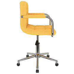 Acheter vidaXL Chaise pivotante de salle à manger Jaune moutarde Tissu