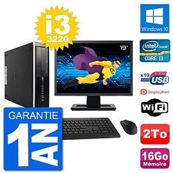 PC HP Compaq Pro 6300 SFF Ecran 19" i3-3220 RAM 16Go Disque 2To Windows 10 Wifi - Occasion