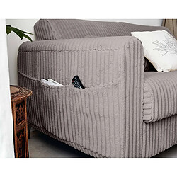 Lisa Design Owen - canapé 3 places convertible - couchage quotidien - matelas 12 cm - en velours côtelé grosses côtes pas cher