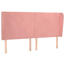 Maison Chic Tête de lit scandinave avec oreilles,meuble de chambre Rose 203x23x118/128 cm Velours -MN20024