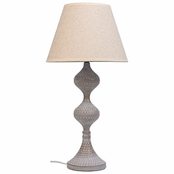 Avis Lampe de bureau Alexandra House Living Blanc Gris Métal Tissu 220-240 V 25 x 50 x 25 cm