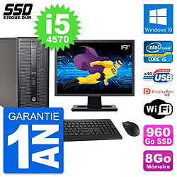 PC Tour HP EliteDesk 800 G1 Ecran 19" i5-4570 RAM 8Go SSD 960Go Windows 10 Wifi - Occasion