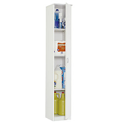 Pegane Armoire / meuble de rangement, coloris blanc - Hauteur 180 x Longueur 40 x Profondeur 35 cm