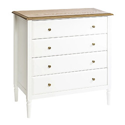 Atmosphera, Createur D'Interieur Commode effet bois Solen - L. 80 x H. 85 cm - Blanc Atmosphera - Commode effet bois Solen - L. 80 x H. 85 cm - Blanc - Romantique