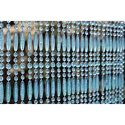 Casa Rideau de porte en perles bleues et transparentes Frejus 90x210 cm.