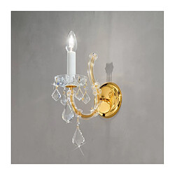 Luminaire Center Applique murale en cristal MARIA LOUISE Or 24 Carats 1 ampoule