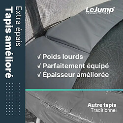 Trampoline Extérieur 305cm Noir Rond LeJump Pumpkin grand trampoline pour enfants et adultes pas cher