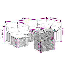 Avis vidaXL Salon de jardin avec coussins 7 pcs beige résine tressée