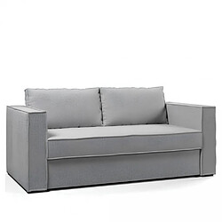 Inside 75 Canapé convertible EXPRESS IBIZA couchage 140 cm matelas 16 cm sommier lattes tissu tweed twist gris