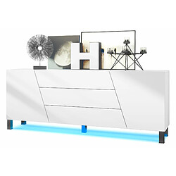 Mpc Buffet Blanc Mat + LED (lxhxp) : 178 X 69,5 X 38,5