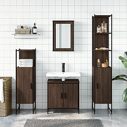 Avis Maison Chic Armoire de Bain | Ensemble de 4 meubles salle de bain Chêne marron -GKD73708