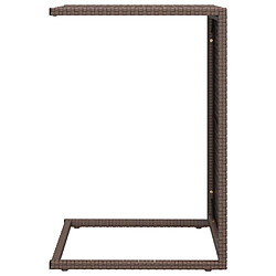 Avis vidaXL Table en forme de C marron 40x35x60 cm résine tressée