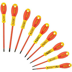 Jeu de 10 Tournevis - STANLEY FATMAX - FMHT62573-0 - Isolés 1000V - Electricien + Phillips + Pozidriv + Testeur