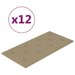 vidaXL Panneaux muraux 12 pcs Cappuccino 60x30 cm Similicuir 2,16 m²