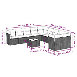 Avis Maison Chic Salon de jardin 11 pcs avec coussins | Ensemble de Table et chaises | Mobilier d'Extérieur beige résine tressée -GKD49629