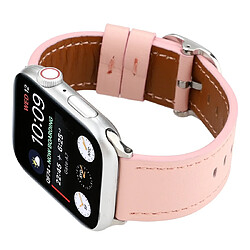 Acheter Wewoo Pour Apple Watch séries 5 et 4 40 mm / 3 et 2 et 1 38 mm boucle de style moderne Bracelet en cuir véritable rose