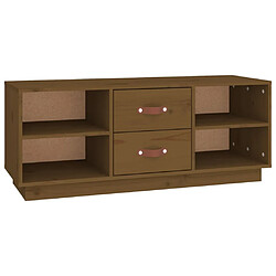 Maison Chic Meuble TV scandinave - Banc TV pour salon Marron miel 100x34x40 cm Bois de pin massif -MN69096