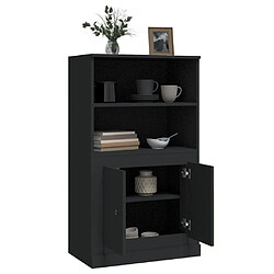 Maison Chic Buffet,Meuble de Rangement,commode pour salon,Cuisine noir 60x35,5x103,5 cm bois d'ingénierie -MN20897 pas cher