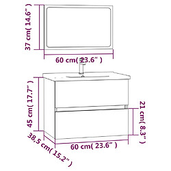 vidaXL Ensemble de meubles de salle de bain 2 pcs Chêne fumé pas cher