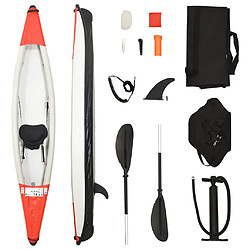 vidaXL Kayak gonflable rouge 375x72x31 cm polyester