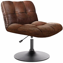 The Home Deco Factory Fauteuil vintage style industriel en polyuréthane marron.