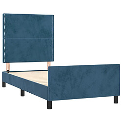 Acheter Maison Chic Cadre/structure de lit avec tête de lit pour adulte - Lit Moderne Chambre Bleu foncé 80x200 cm Velours -MN41562