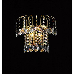 Luminaire Center Applique murale Rosina avec interrupteur 2 Ampoules doré/cristal