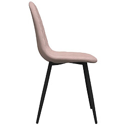 Maison Chic Lot de 6 Chaises à manger | Chaise de salle à manger cuisine rose velours -GKD86683 pas cher