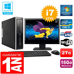 PC HP Compaq 8300 SFF Core I7-3770 Ram 16Go Disque 2 To Wifi W7 Ecran 22" · Occasion 