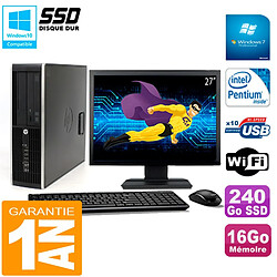 PC HP Compaq Pro 6200 SFF Ecran 27" Intel G840 16Go 240 Go SSD Graveur Wifi W7 - Occasion