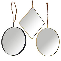 Ensemble de miroirs Alexandra House Living Doré Métal 11 x 50 x 50 cm (3 Pièces)