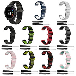 Wewoo Bracelet pour montre connectée Dragonne sport en silicone bicolore Garmin Forerunner 220 / Approach S5 / S20 blanc bleu pas cher