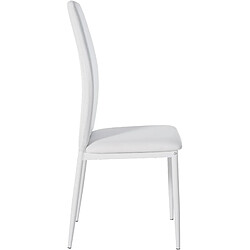 Avis Decoshop26 Lot de 4 chaises de salle à manger design simple en synthétique blanc cadre en métal noir CDS10401