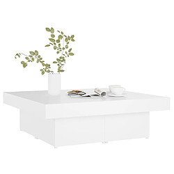 Avis Maison Chic Table basse,Table Console Table d'appoint, Table pour salon Blanc 90x90x28 cm Aggloméré -MN60763