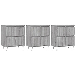 Maison Chic Ensemble de 3 Buffets,commode,console pour rangement Sonoma gris Bois d'ingénierie -MN45879