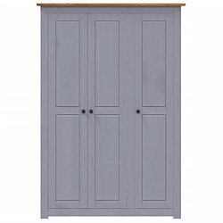 Avis vidaXL Garde-robe 3 portes Gris 118x50x171,5 cm Pin Assortiment Panama