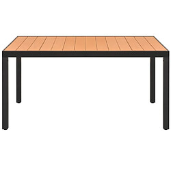 vidaXL Table de jardin Marron 150 x 90 x 74 cm Aluminium et WPC