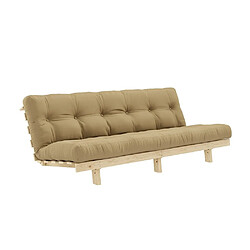 Inside 75 Banquette convertible futon LEAN pin coloris beige blé couchage 130*190 cm. 