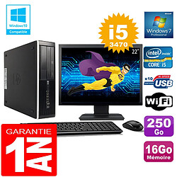 PC HP Compaq 8300 SFF Core I5-3470 Ram 16Go Disque 250 Go Wifi W7 Ecran 22" - Occasion